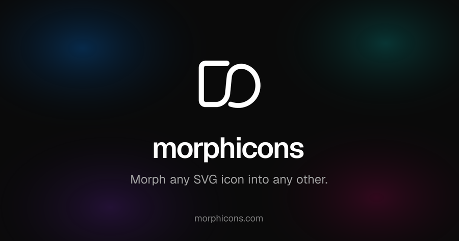 morphicons — SVG icon morphing library for React, Vue & Svelte